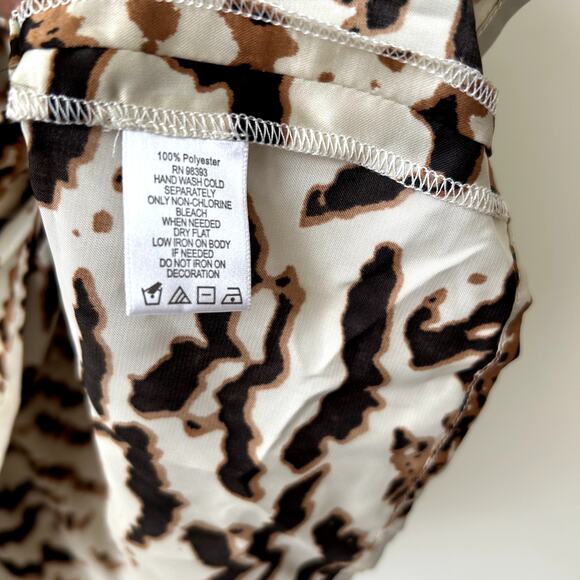 K Dash by Kardashian Animal Print Sequin Top Size 3X Plus NOWT QVC Blouse Tan - Picture 6 of 7